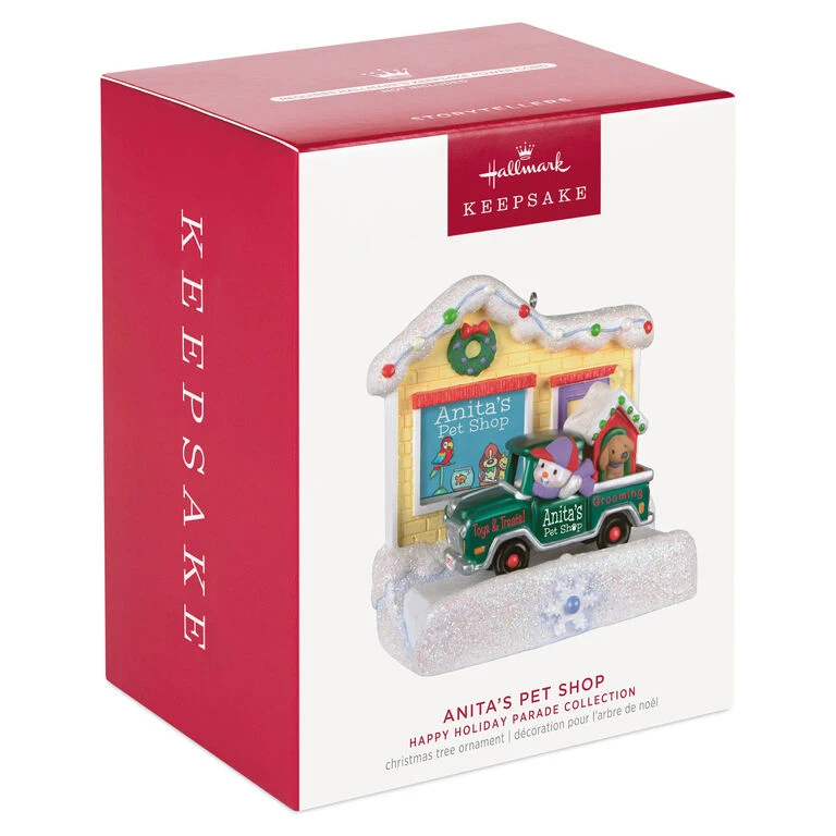 Hallmark Happy Holiday Parade Collection Anita's Pet Shop Musical Ornament With Light - Image 4