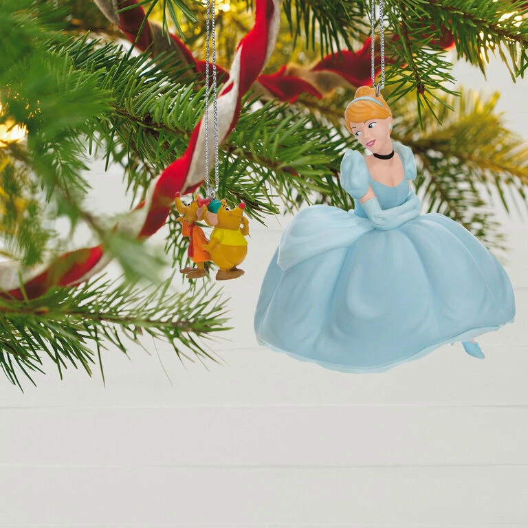 Hallmark Disney Cinderella Jaq And Gus Love Cinderelly Christmas Ornaments, Set Of 2 - Image 2