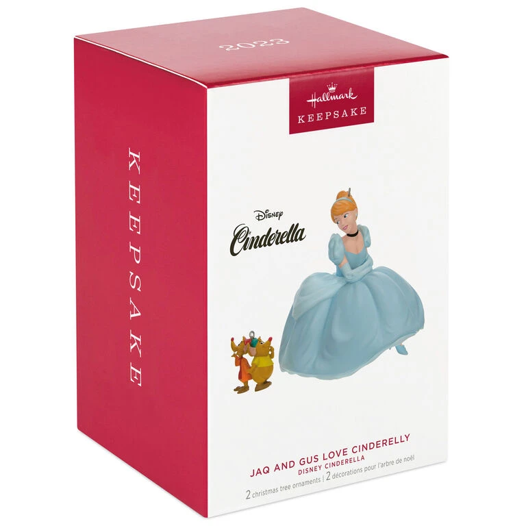 Hallmark Disney Cinderella Jaq And Gus Love Cinderelly Christmas Ornaments, Set Of 2 - Image 4