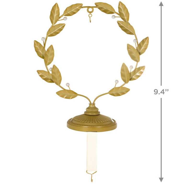 Hallmark Golden Wreath Metal Ornament And Stocking Hanger - Image 3
