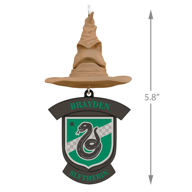 Harry Potter™ Sorting Hat Personalized Text Ornament, Slytherin™ - Image 3