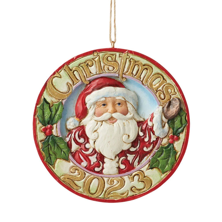 Enesco Jim Shore Dated 2023 Jolly Santa Ornament