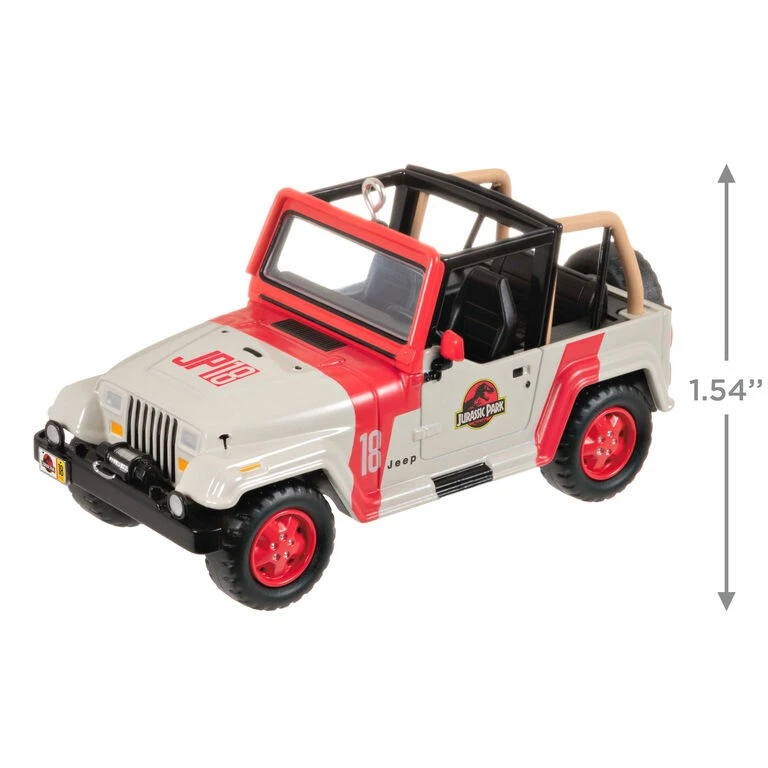 Hallmark The Car's The Star Jurassic Park 1992 Jeep Wrangler Metal Ornament - Image 3