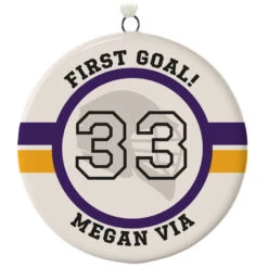 Lacrosse Ceramic Circle Personalized Ornament