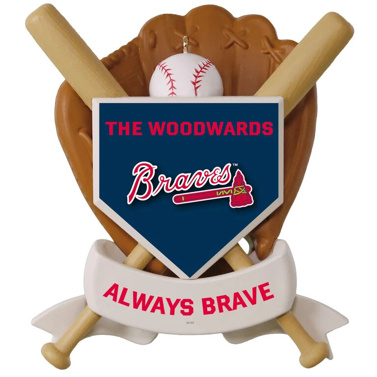 MLB Baseball Personalized Ornament, Bravesâ˘