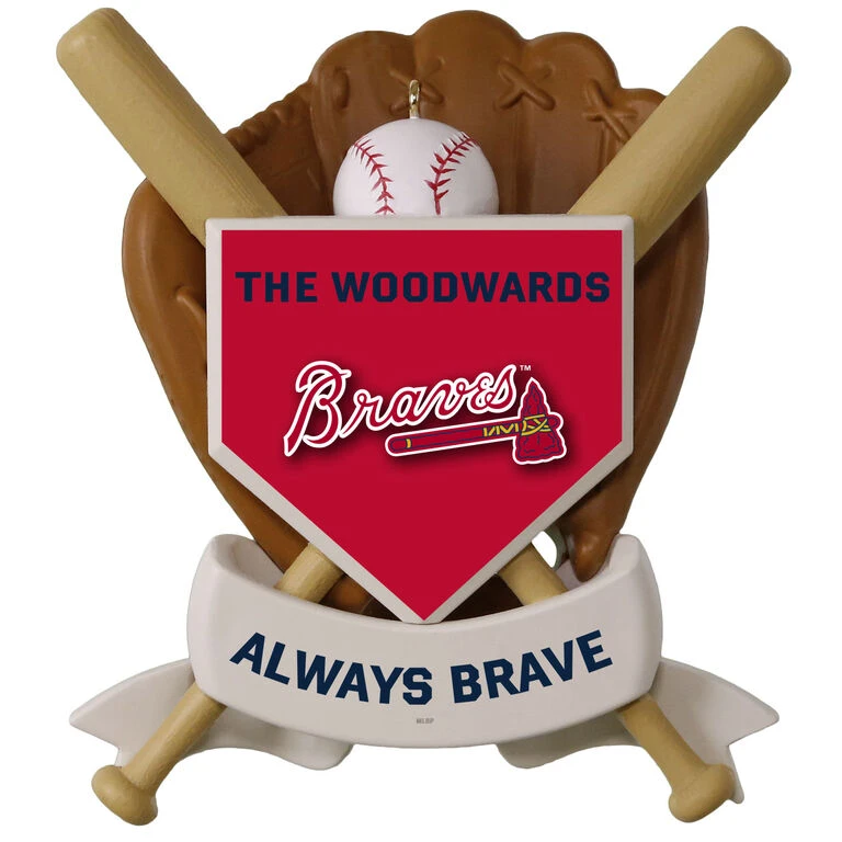 MLB Baseball Personalized Ornament, Braves⢠- Image 3