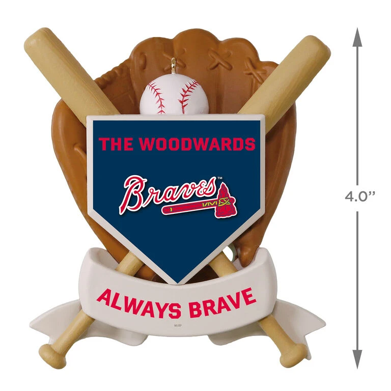 MLB Baseball Personalized Ornament, Braves⢠- Image 4