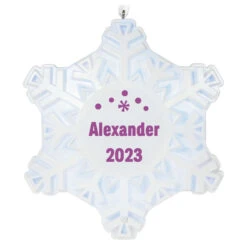 Hallmark Magic Sparkling Snowflake Block Text Personalized Ornament With Light