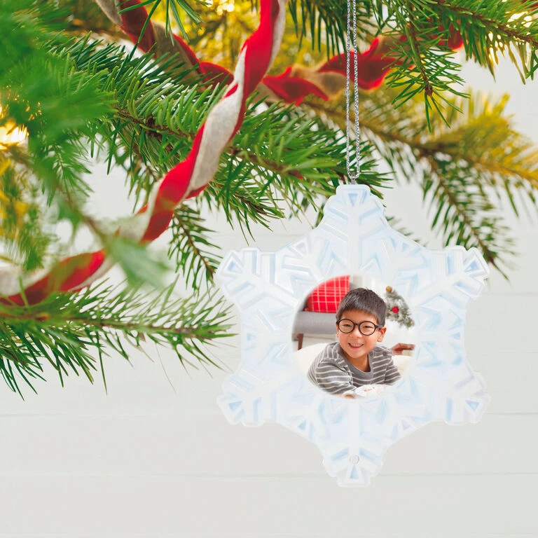 Hallmark Magic Sparkling Snowflake Photo Personalized Ornament With Light - Image 2