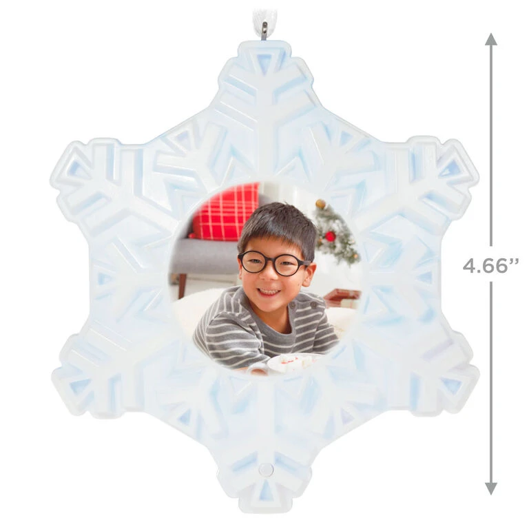 Hallmark Magic Sparkling Snowflake Photo Personalized Ornament With Light - Image 3