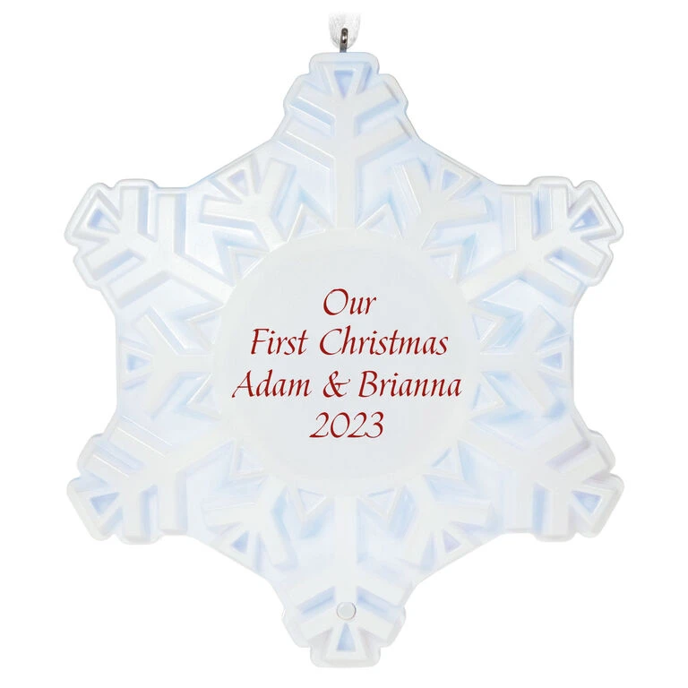 Hallmark Magic Sparkling Snowflake Script Text Personalized Ornament With Light