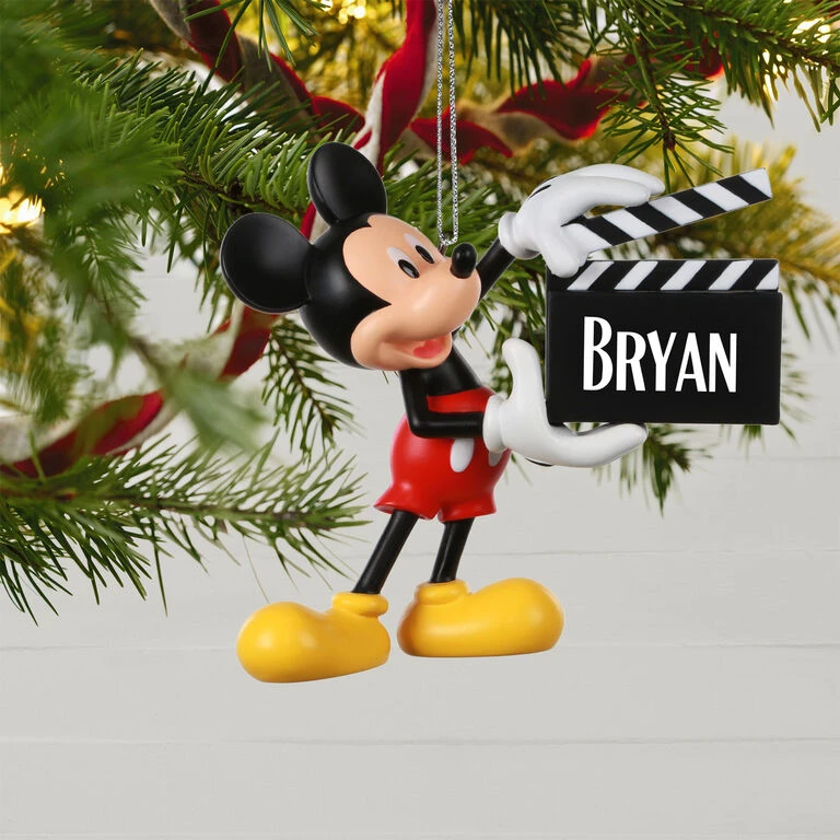 Hallmark Disney Mickey Mouse With Clapperboard Personalized Ornament - Image 2