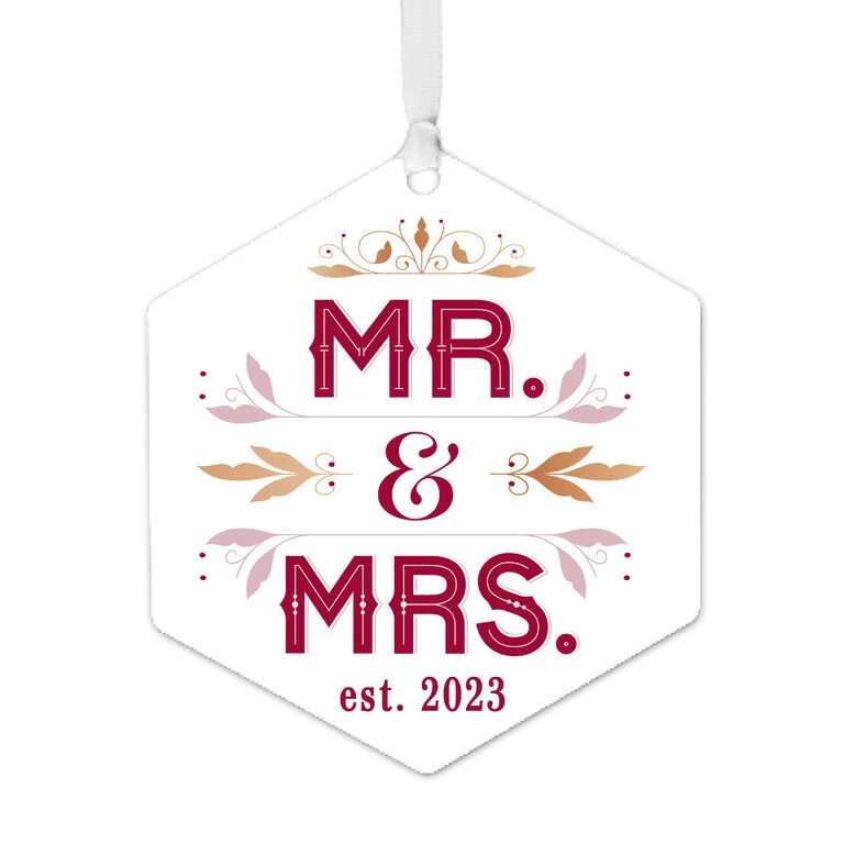 Hallmark Mr. & Mrs. Personalized Text Metal Ornament