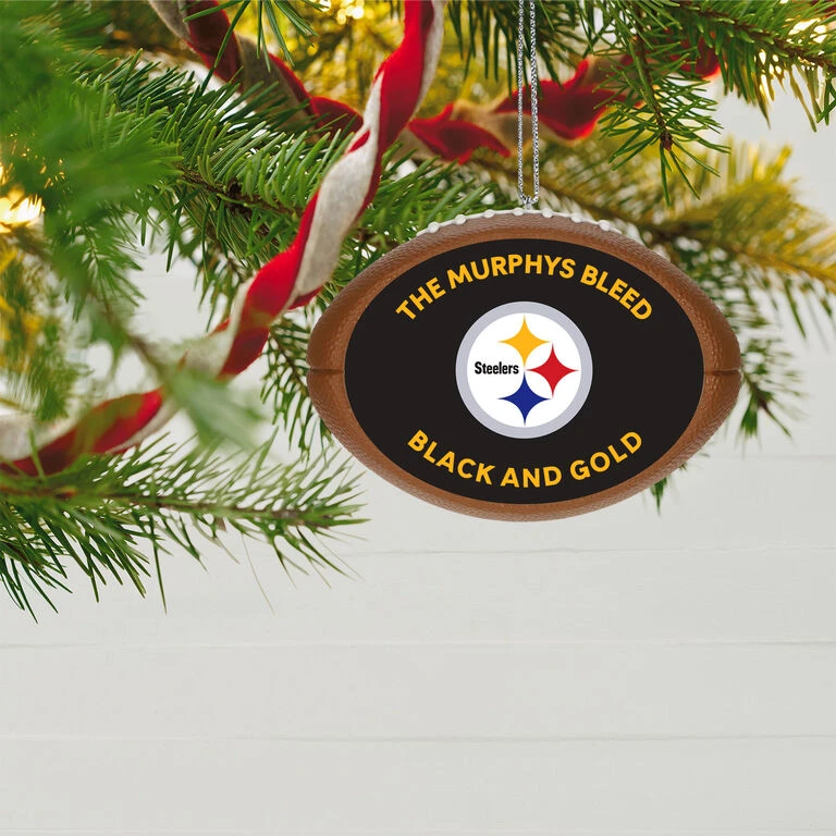 Hallmark NFL Football Pittsburgh Steelers Text Personalized Ornament - Image 2
