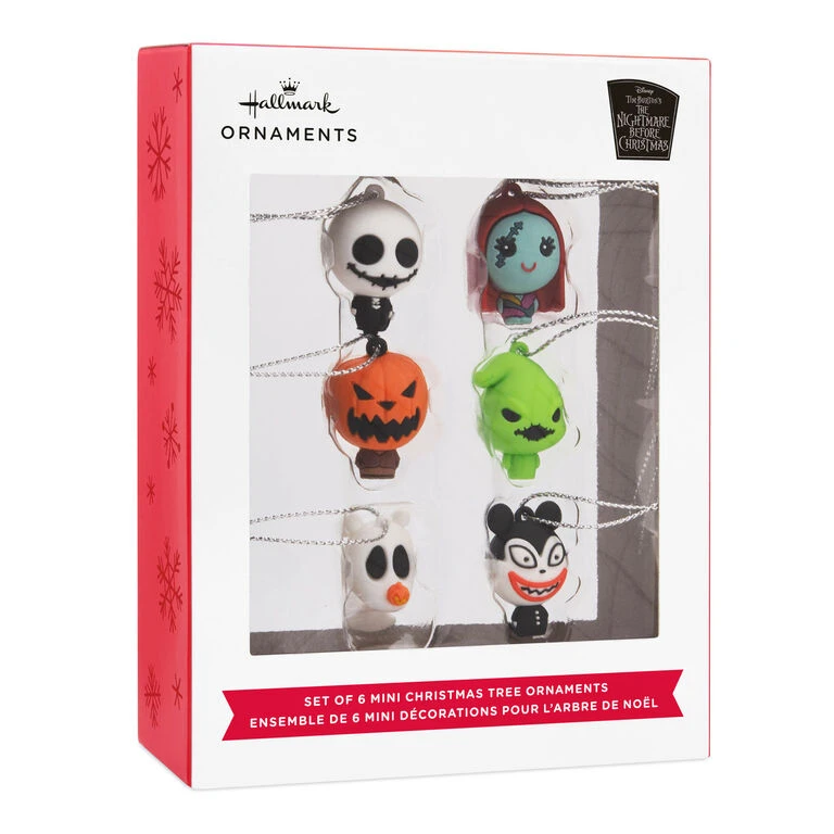 Mini Disney Tim Burton's The Nightmare Before Christmas Shatterproof Hallmark Ornaments, Set Of 6 - Image 4