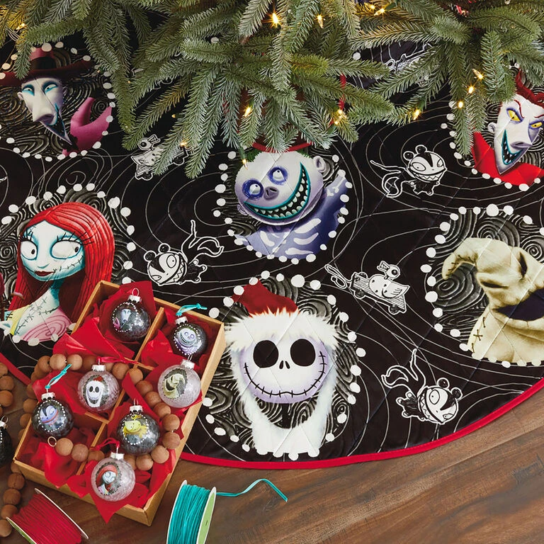 Hallmark Disney Tim Burton's The Nightmare Before Christmas Halloween Town Christmas Tree Skirt, 48" - Image 2