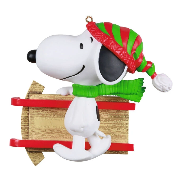 Hallmark PeanutsĀ® Sledding With Snoopy Personalized Ornament - Image 6