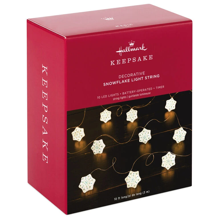 Hallmark Snowflake 10-Light Christmas String Lights, 10' - Image 4